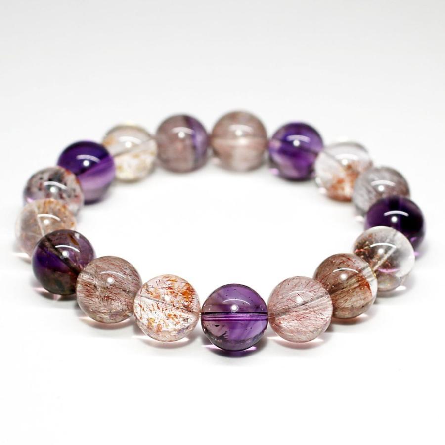 高品質]ミックススーパーセブンブレスレット（約12mm玉）天然石