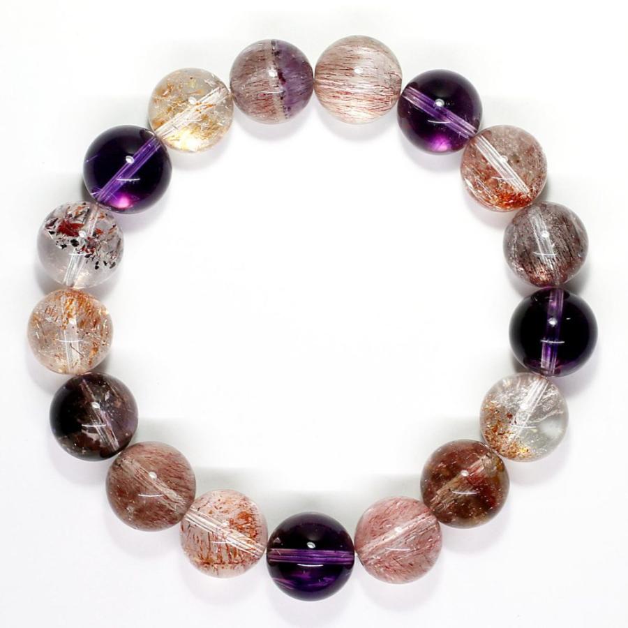 高品質]ミックススーパーセブンブレスレット（約12mm玉）天然石