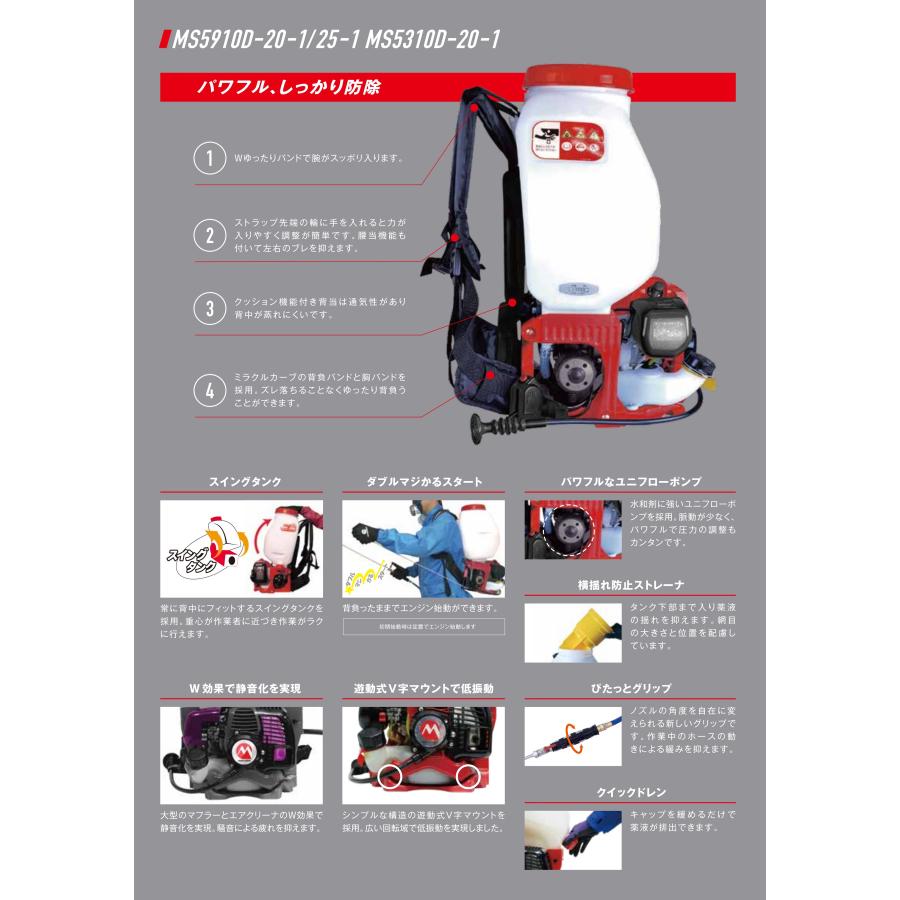 丸山製作所 消毒用背負動力噴霧器(エンジンタイプ) 霧将軍 MS5310D-20