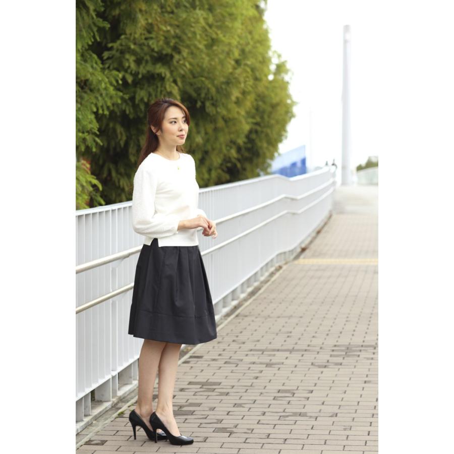 訳あり スカート ひざ丈 膝丈 タフタ 日本製 春 大きいサイズ 総ゴム