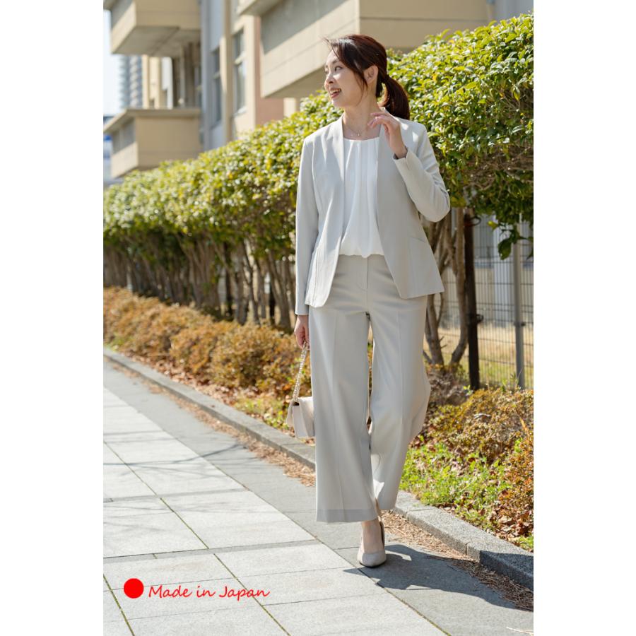 イネド パンツスーツ セットアップ 絹混 グレー 通勤 入学式 日本製 良品 イネド パンツスーツ セットアップ 絹混 グレー 通勤 入学式 日本製