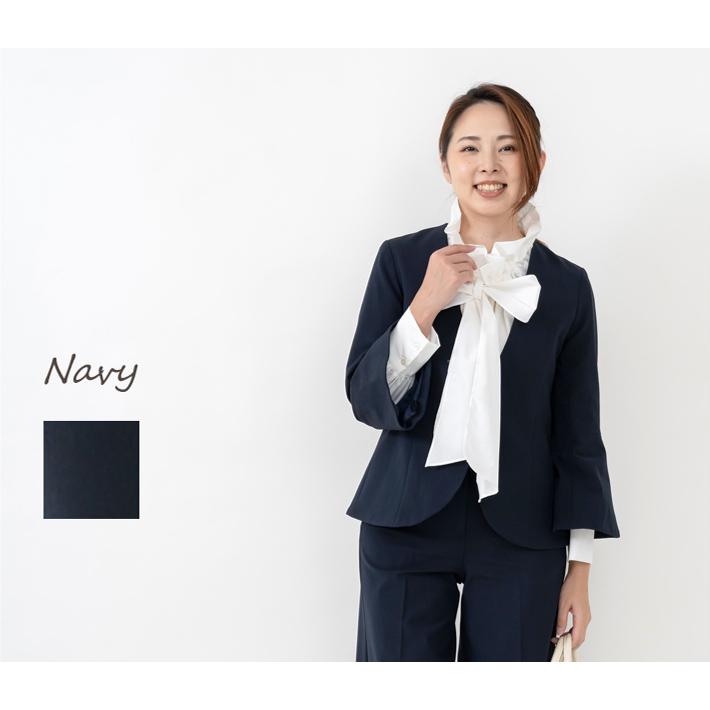 「日本製」 ジャケット レディース ノーカラー カラーレス ボレロ セットアップ 卒業式 30代 40代 顔合わせ 母親 50代 入学式 おしゃれ ママ フォーマル |  | 06