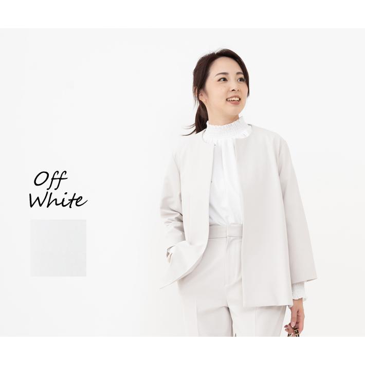 「日本製」 ジャケット レディース  ノーカラージャケット 入学式 ママスーツ 卒業式 40代 30代  顔合わせ 母親 服装 50代 パンツ セットアップ 今どきスーツ |  | 04