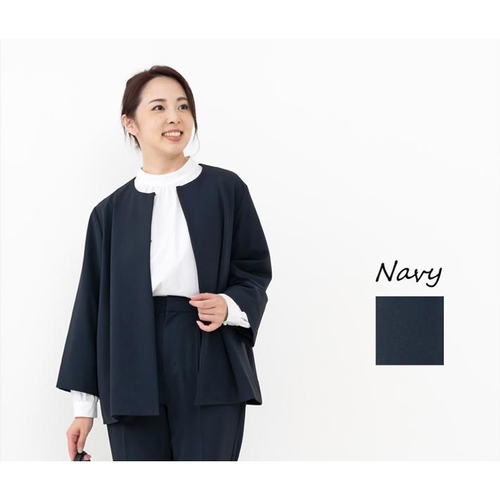 「日本製」 ジャケット レディース  ノーカラージャケット 入学式 ママスーツ 卒業式 40代 30代  顔合わせ 母親 服装 50代 パンツ セットアップ 今どきスーツ |  | 05