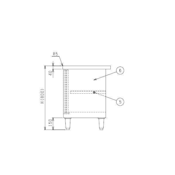 送料無料（一部地域を除く）BH-097N マルゼン 調理台引戸付 バック