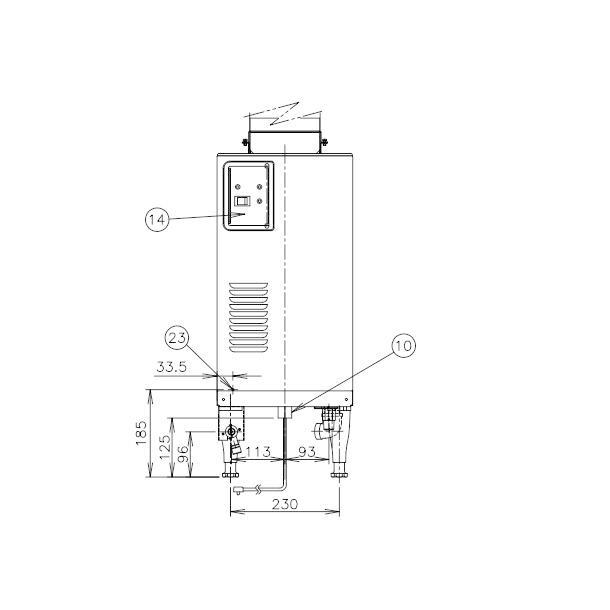 ホシザキ　ガスブースター　WB-25H-2　食洗機用貯湯タンク　クリーブランド　単相100V