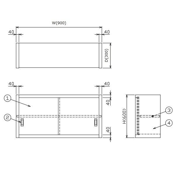 マルゼン（MARUZEN） BCS6X-0930S 吊戸棚 SUS304 ステン戸 : 厨房機器