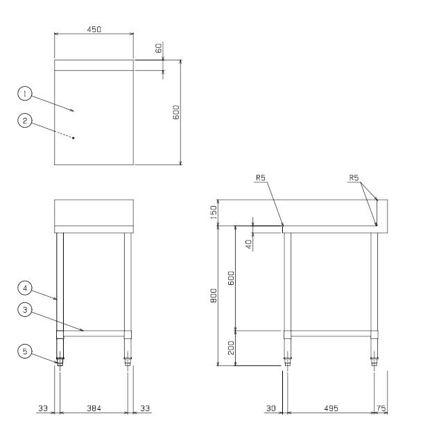 maruzen マルゼン 作業台 BW-106N 厨房機器 業務用 店舗用品 マルゼンBW-106N|作業台 バックガードなし|作業台|作業機器・板金類