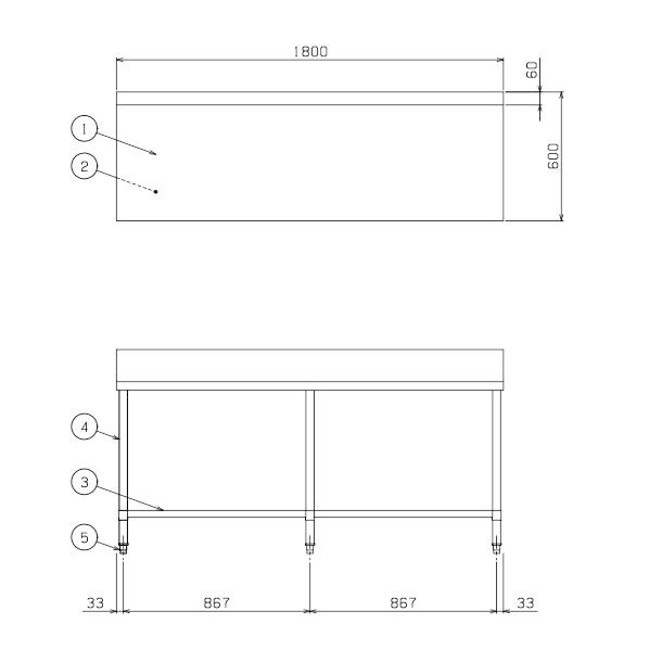 マルゼン（MARUZEN） 作業台 バックガードあり BW-186 : 厨房機器販売 