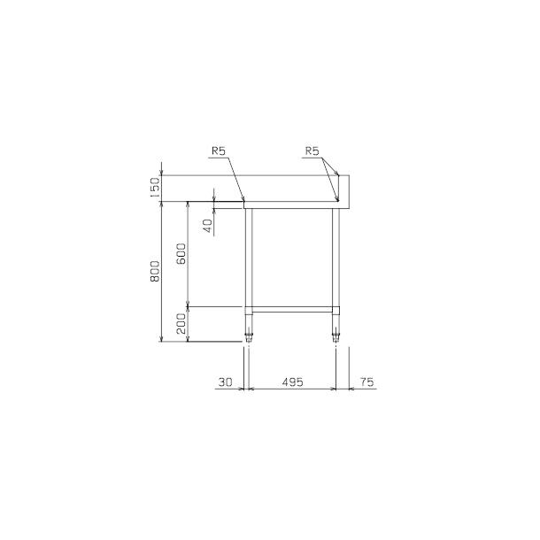 マルゼン（MARUZEN） 作業台 バックガードあり BW-186 : 厨房機器販売 