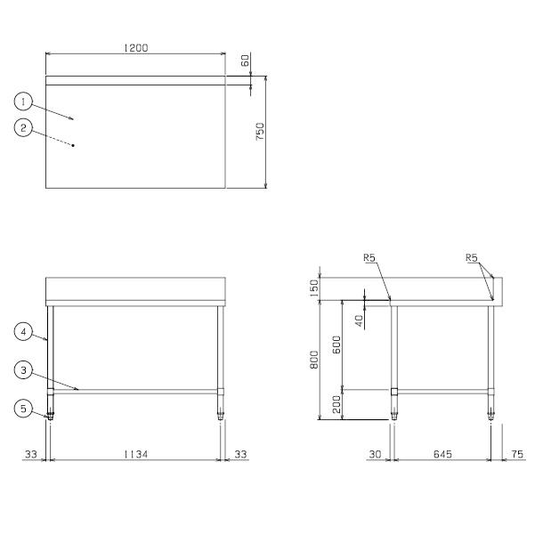 マルゼン(厨房機器) BW-T127 マルゼン 作業台三方枠 BGあり マルゼン(厨房機器) BW-T127 マルゼン 作業台三方枠 BGあり