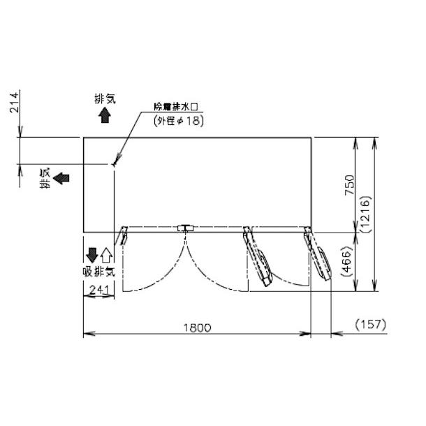 ホシザキ（HOSHIZAKI） テーブル形冷凍庫 FT-180SDG-1-ML ワイドスルー