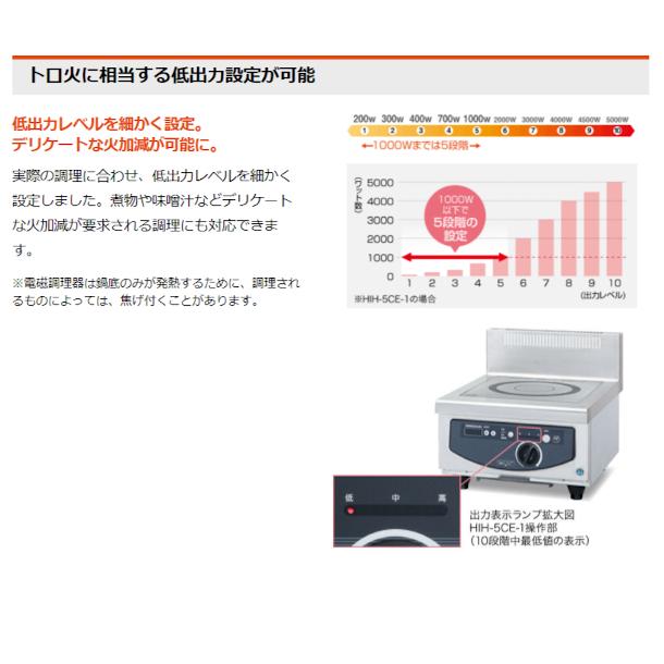 ホシザキ 据置き型IHクッキングヒーター HIH-55LE-1  ローレンジタイプ IHコンロ 電磁調理器　クリーブランド｜cleaveland｜11