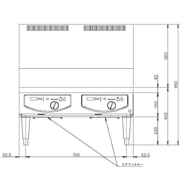 ホシザキ 据置き型IHクッキングヒーター HIH-55LE-1  ローレンジタイプ IHコンロ 電磁調理器　クリーブランド｜cleaveland｜16