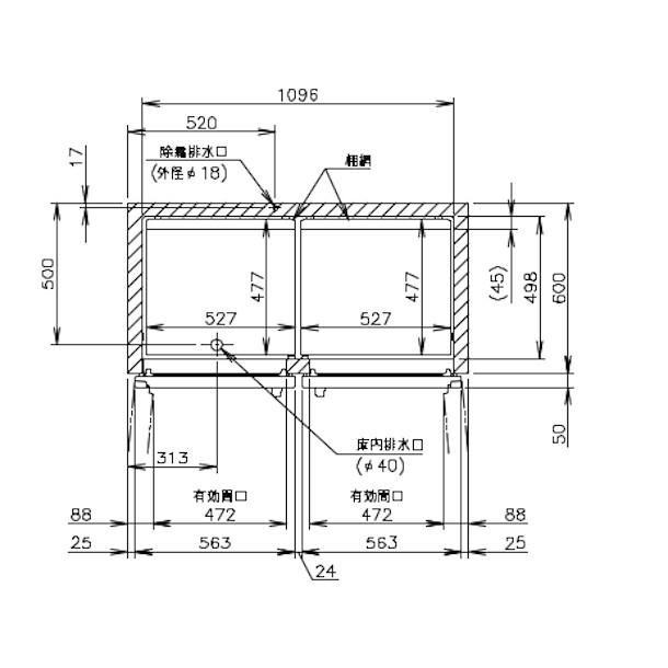 ホシザキ 業務用冷蔵庫 HR-120AT3-1｜内容積 819L｜三相200V｜外形寸法