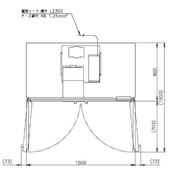 値下げ　ホシザキ　4ドア　HR-150A3-ML オール冷蔵庫　三相200V ピラーレス　約1500×800 厨房　店舗　業務用 ホシザキ（HOSHIZAKI） 業務用冷蔵庫 HR-150A3-1-ML｜ワイドスルー