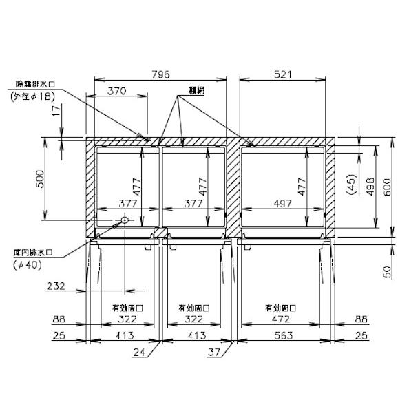 ホシザキ（HOSHIZAKI） 業務用冷凍冷蔵庫 HRF-150AFT3-1-6D｜6枚扉