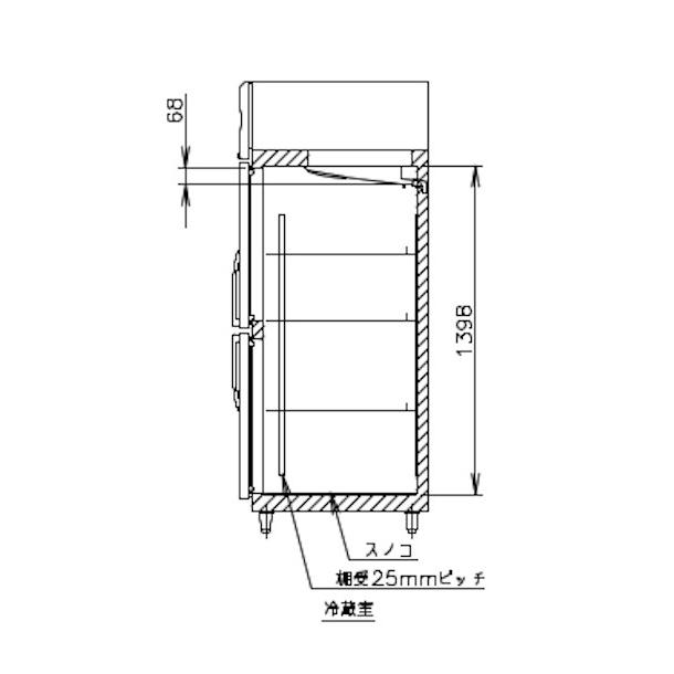 ホシザキ（HOSHIZAKI） 業務用冷凍冷蔵庫 HRF-180A3-1｜6枚扉｜内容積