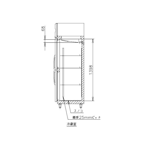 ホシザキ 業務用冷蔵冷凍庫 180L ホシザキ（HOSHIZAKI） 業務用冷凍冷蔵庫 HRF-180AT-1｜6枚扉｜内容積