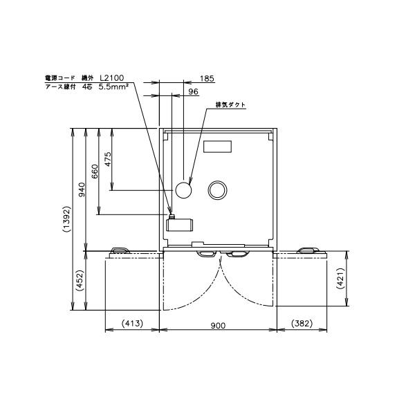 ホシザキ（HOSHIZAKI） 消毒保管庫 HSB-20DC3 (旧型式：HSB-20DB3) 4列