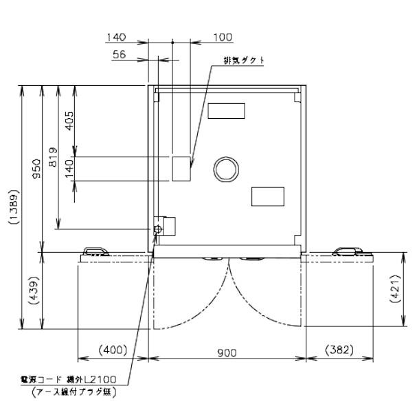 ホシザキ 消毒保管庫 HSB-20DB3 4列5段 20カゴ 片面扉 奥行2列