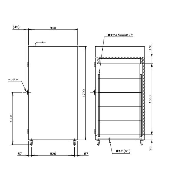 ホシザキ（HOSHIZAKI） 消毒保管庫 HSB-30DC3 (旧型式：HSB-30DB3) 6列