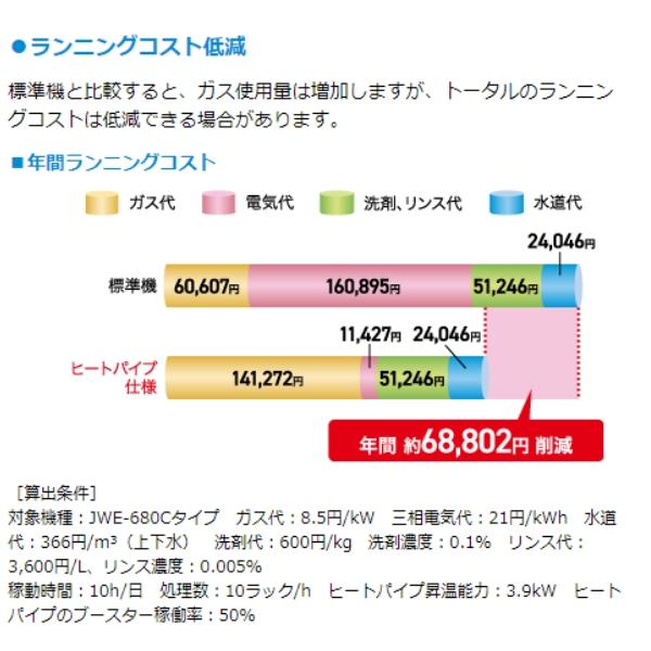 ホシザキ（HOSHIZAKI） 食器洗浄機 JWE-680C-HP （旧JWE-680B-HP）50Hz