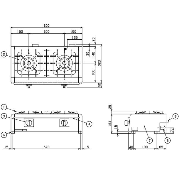 マルゼン（MARUZEN） M-822E ガステーブルコンロ 《ニュー飯城