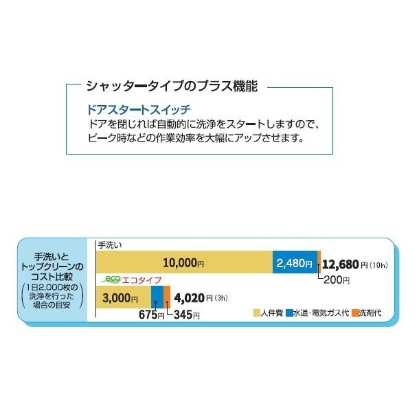 MDSTB8E　マルゼン　〈トップクリーン〉　食器洗浄機　3Φ200V　貯湯タンク内蔵型　シャッタータイプ　エコタイプ　クリーブランド