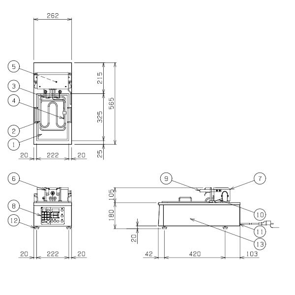 MEF-3TALE　電気オートリフトフライヤー　マルゼン　1Φ100V　3L｜cleaveland｜06