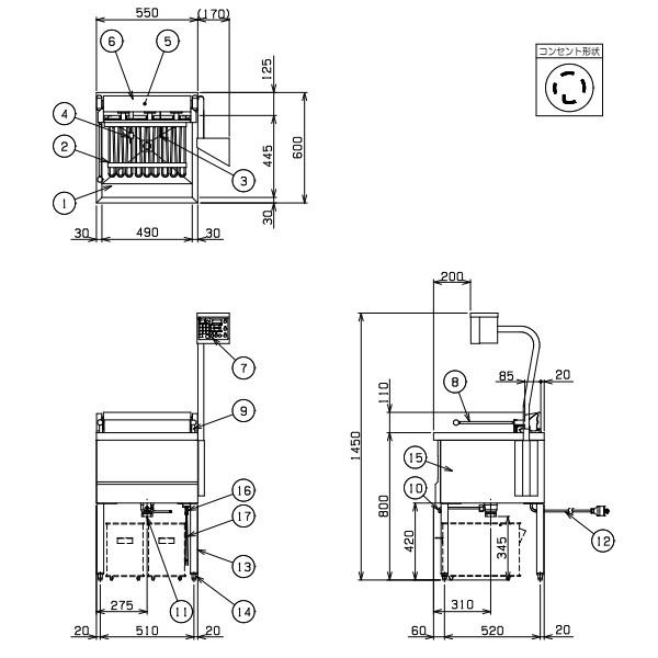 MEF-D23BR　マルゼン　デリカ向け電気フライヤー　オートリフト無しタイプ　操作部：右　3φ200V｜cleaveland｜02