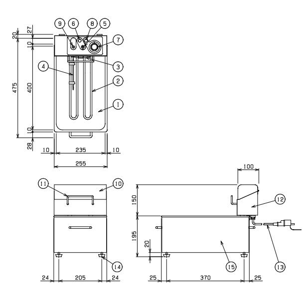 マルゼン（MARUZEN） MEF-M8FT 電気ミニフライヤー ファーストフード用