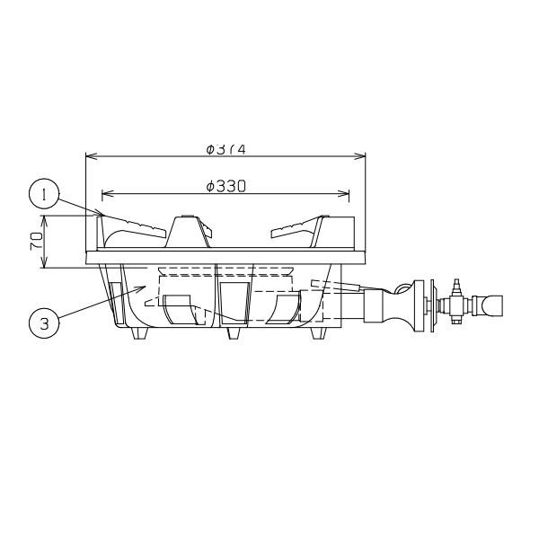 マルゼン（厨房機器） MG-270B マルゼン 鋳物コンロ