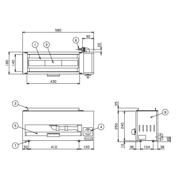 マルゼン（MARUZEN） MGKS-101 下火式焼物器 《炭焼き》 赤外線