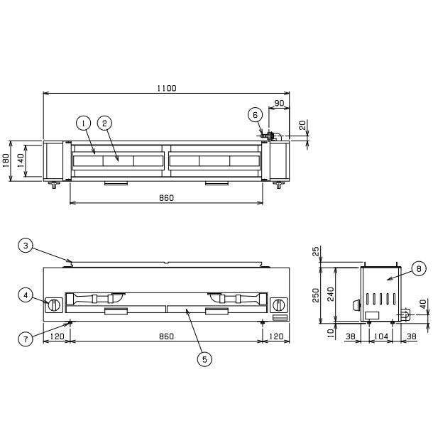 マルゼン（MARUZEN） MGKS-102 下火式焼物器 《炭焼き》 赤外線