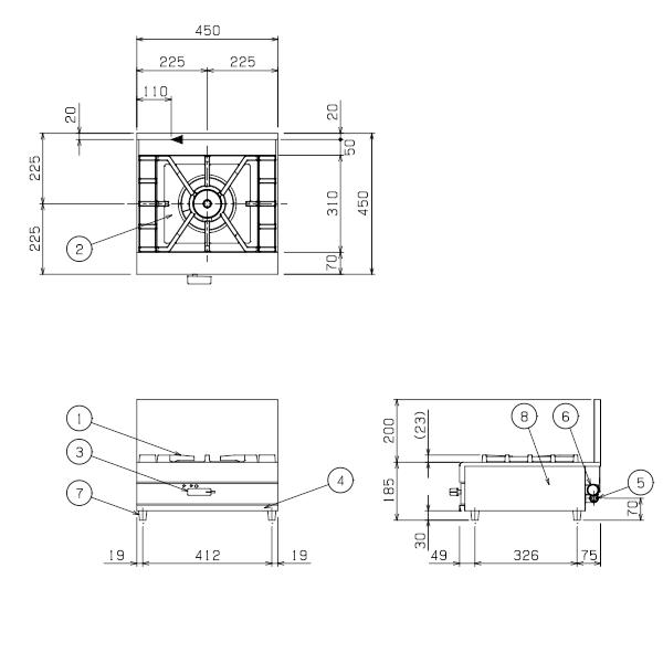 マルゼン（MARUZEN） MOZK044 オザキ 卓上ガスコンロ テーブルコンロ