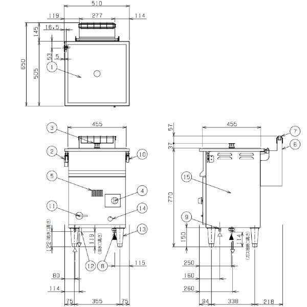 マルゼン（MARUZEN） MUS-055SD ガス蒸し器 セイロタイプ セイロ昇降機