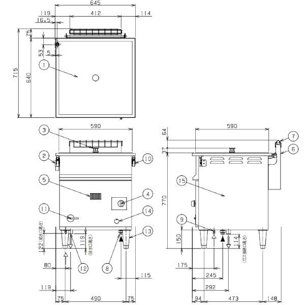マルゼン(厨房機器) MUS-066D マルゼン ガス蒸し器 セイロ マルゼン(厨房機器) MUS-066D マルゼン ガス蒸し器 セイロ