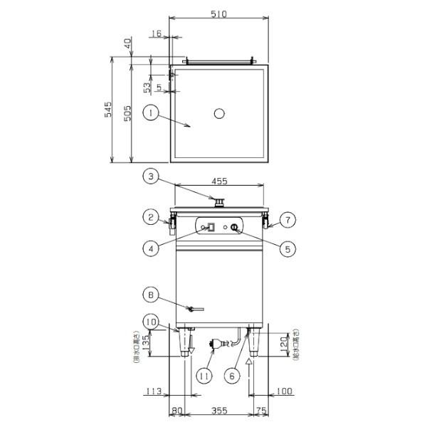 未使用品 マルゼン 電気蒸し器 MUSE-055B1 2022年製 is※ マルゼン（MARUZEN） MUSE-055B1 電気蒸し器 セイロタイプ 吹出口×1