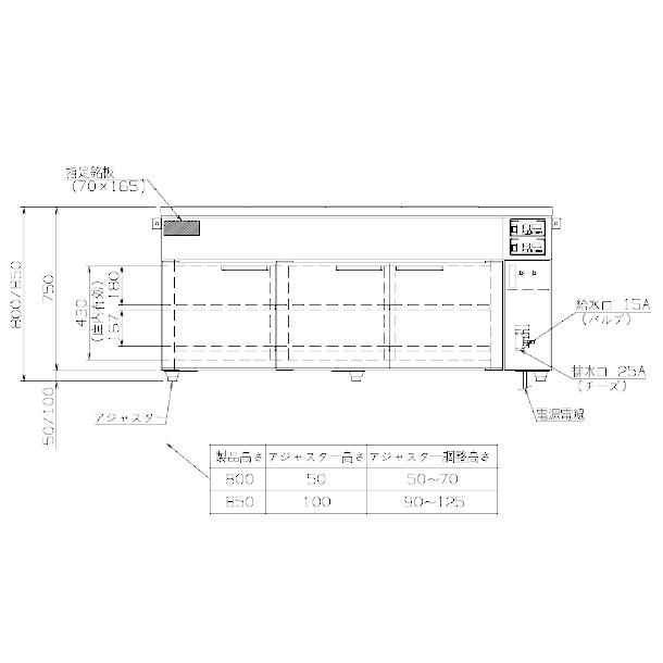 ウォーマーテーブル遠赤外線温蔵庫　NB-235WTDE(R)　コントロールボックス　アンナカ(ニッセイ)　右　温蔵庫　遠赤外線　クリーブランド