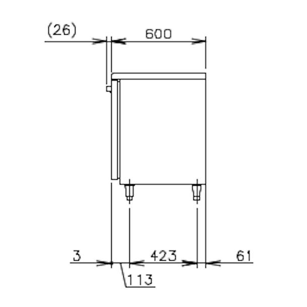 ホシザキ（HOSHIZAKI） テーブル形冷凍冷蔵庫 RFT-120SNG-1｜内容積
