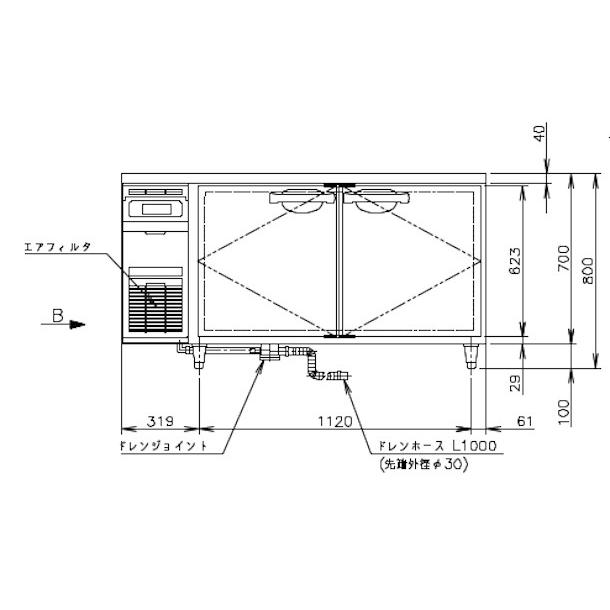 ホシザキ RT-150SNG-ML (新型番:RT-150SNG-1-ML) テーブル形 ホシザキ RT-150SNG-ML (新型番:RT-150SNG-1-ML) テーブル形