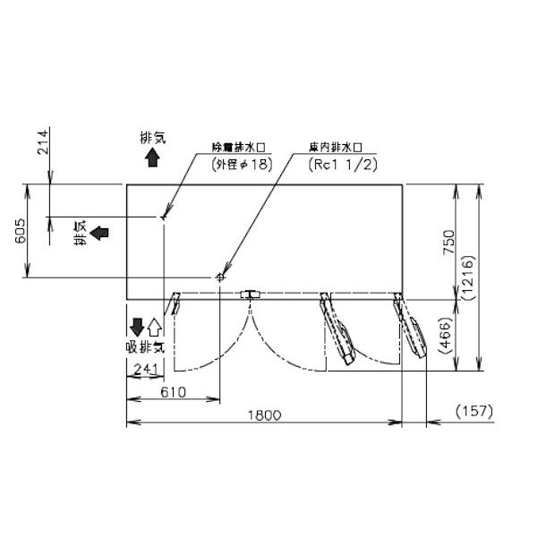 ホシザキ（HOSHIZAKI） テーブル形冷蔵庫 RT-180SDG-1-ML ワイドスルー