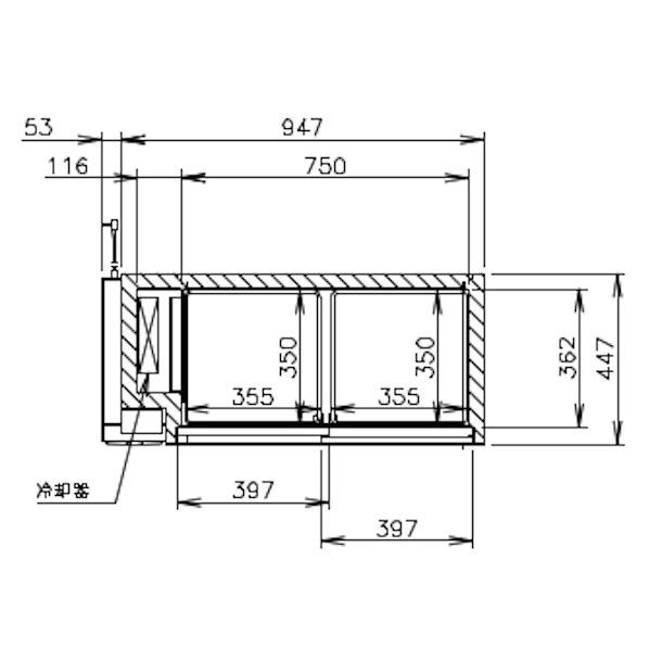 ホシザキ テーブル型ショーケース RTS-100STD｜内容積 149L｜単