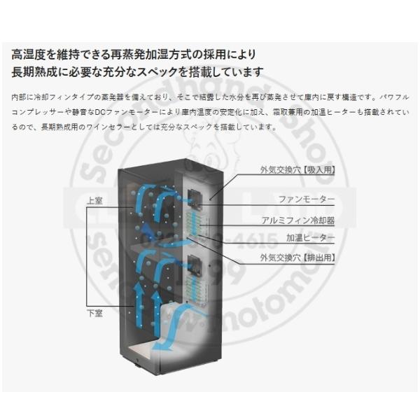SAB-90G-PB ブラック 右開き ワインセラー さくら製作所  FURNIEL  ワイン24本収納 2温度の画像