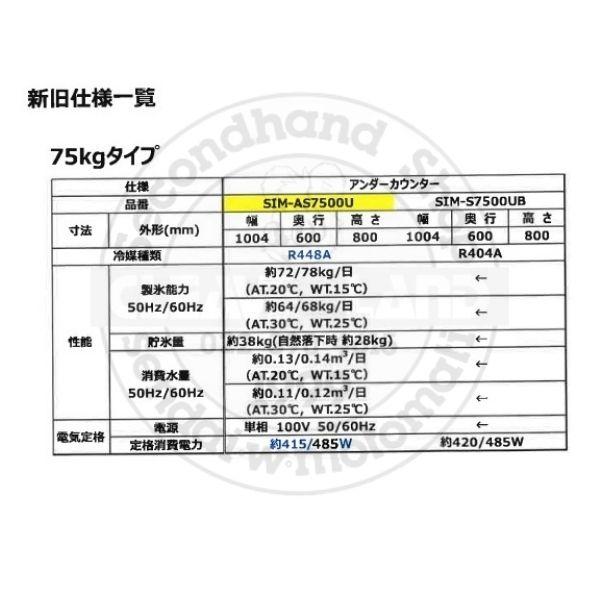 製氷機 パナソニック SIM-AS7500U （旧：SIM-S7500UB） アンダー