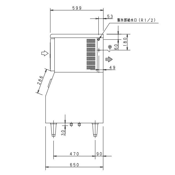 製氷機 パナソニック SIM-S140XNB-LB2 スタックオンタイプ 【3Φ200V