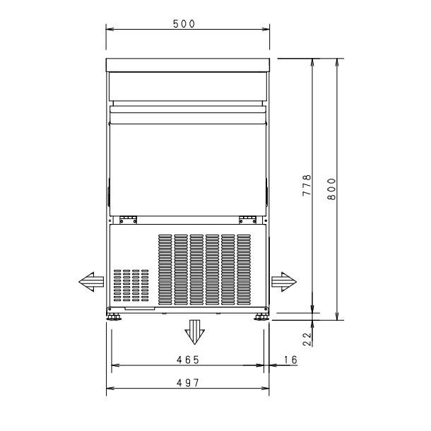 製氷機　パナソニック　SIM-AS3500（旧：SIM-S3500B）　アンダーカウンタータイプ　35kgタイプ　セル方式　1Φ100V