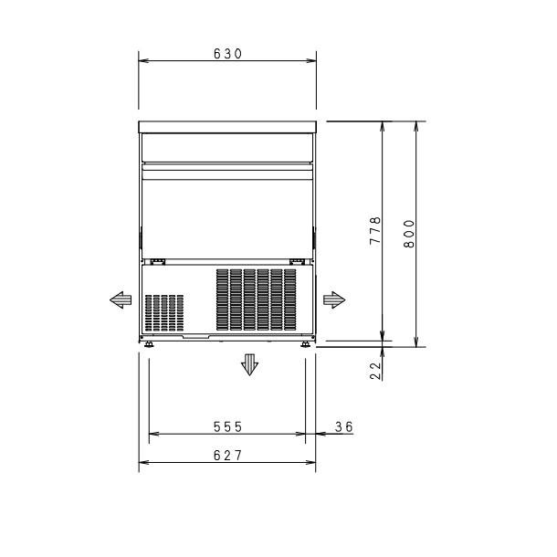 製氷機　パナソニック　SIM-AS4500（旧：SIM-S4500B）　アンダーカウンタータイプ　1Φ100V　45kタイプ　セル方式