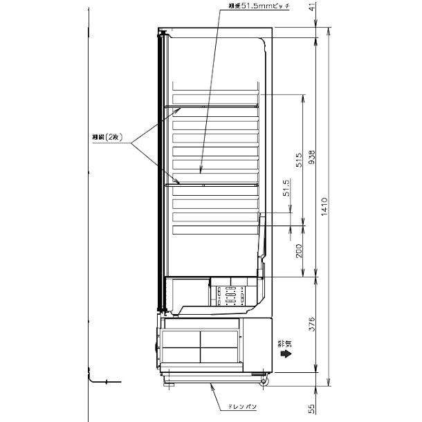 ホシザキ 小形冷蔵ショーケース SSB-48DT HOSHIZAKI 冷蔵ショーケース 業務用冷蔵庫 別料金 設置 入替 回収 処分 廃棄 クリーブランド｜cleaveland｜06